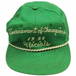 Palmer, Nicklaus & others Multi-Signed 1966 Tourn. of Champions Officials Green Rope Hat JSA #BB14423