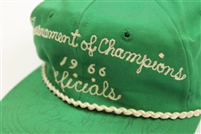 Palmer, Nicklaus & others Multi-Signed 1966 Tourn. of Champions Officials Green Rope Hat JSA #BB14423