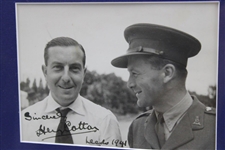 Henry Cotton Signed 1941 Photo Plus Two Original Sketches - Framed JSA ALOA