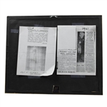 Henry Cotton Signed 1941 Photo Plus Two Original Sketches - Framed JSA ALOA
