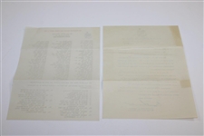 Ed Furgol's 1948 The Masters Tournament Augusta Press + Radio w/Players List - 2 Pages