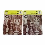 Pair of Bobby Jones Grand Slam Card Sportscasters Series Cards - English (1978) & Swedish (1980) Versions