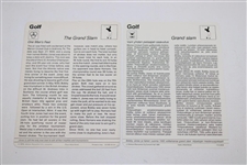 Pair of Bobby Jones Grand Slam Card Sportscasters Series Cards - English (1978) & Swedish (1980) Versions
