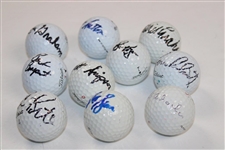 Ten (10) Signed Golf Balls by Sutton, Graham, Kite, Charles, Simpson & others JSA ALOA