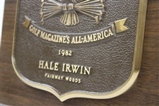 Hale Irwin's 1982 Golf Magazine's All-America Plaque - Fairway Woods