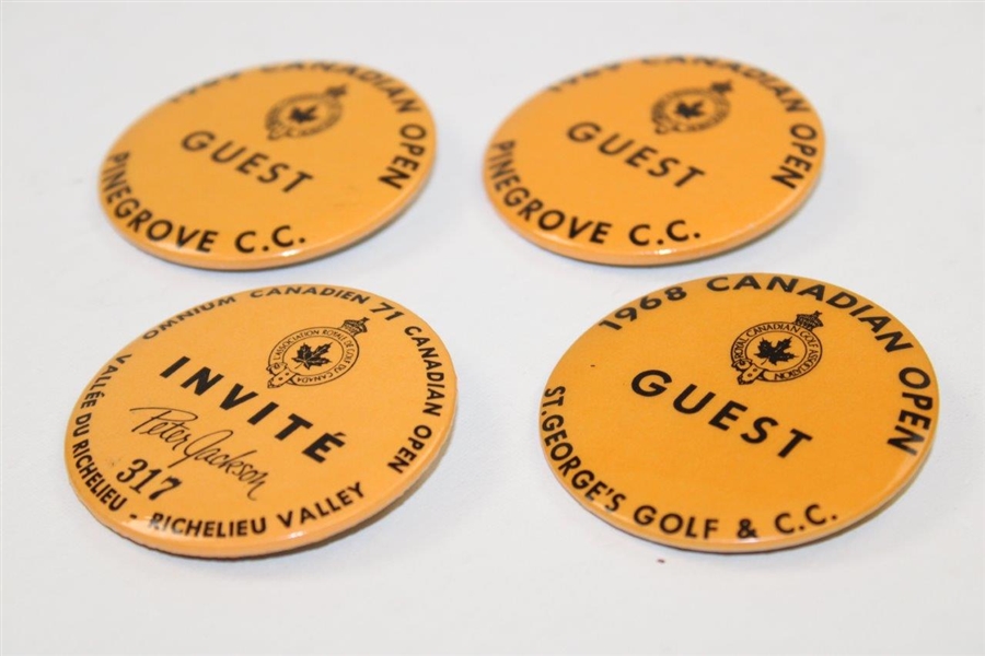 Sam Snead's RCGA Canadian Open Guest Badges - 1968, 1969 & 1971