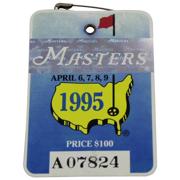 1995 Masters Tournament SERIES Badge #A07824 - Tiger's Debut & Crenshaw Winner