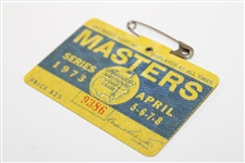 1973 Masters Tournament SERIES Badge #9386 - Tommy Aaron Winner