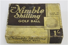1930's The Nimble Shilling Meshball Dozen Golf Ball Box