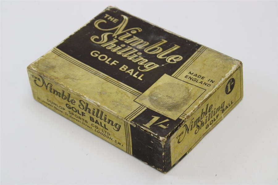 1930's The Nimble Shilling Meshball Dozen Golf Ball Box
