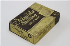 1930's The Nimble Shilling Meshball Dozen Golf Ball Box