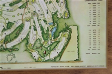 1968 Augusta National Golf Club George Cobb Course Map on Wooden Plaque Contestant Gift