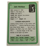 Jack Nicklaus Signed 1981 PGA Tour Rookie Card JSA ALOA