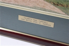 Arnold Palmer Signed 'Palmer's Final Farewell' 1995 Open at St Andrews Photo - Framed JSA ALOA