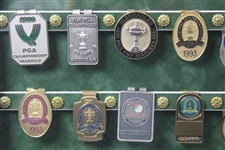 Ken Devine's Personal Thirty-Six (36) Money Clips Display Inc. 3 Majors - Framed