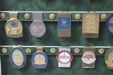 Ken Devine's Personal Thirty-Six (36) Money Clips Display Inc. 3 Majors - Framed