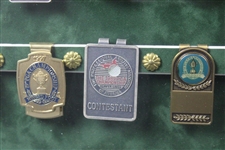 Ken Devine's Personal Thirty-Six (36) Money Clips Display Inc. 3 Majors - Framed