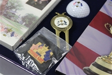2004 Ryder Cup at Oakland Hills CC Book w/Info, Divot Too, Golf Ball, & more - Set