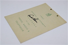 Arnold Palmer Signed 1962 Masters Tournament Press Release Guide JSA ALOA