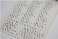 Arnold Palmer Signed 1962 Masters Tournament Press Release Guide JSA ALOA