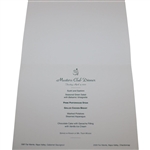2002 Masters Champion's Dinner Menu - Tiger Woods
