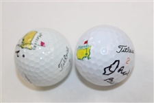 Jack Burke & Mike Weir Signed Masters Logo Balls JSA ALOA
