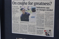 Tiger Woods Signed 4/6/2000 USA Today Newspaper Article - Framed JSA ALOA