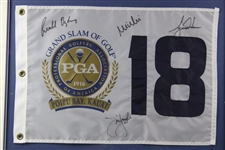 Tiger Woods, Furyk, Weir & Ogilvy Signed Grand Slam of Golf Display - Framed JSA ALOA