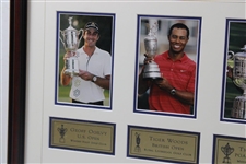 Tiger Woods, Furyk, Weir & Ogilvy Signed Grand Slam of Golf Display - Framed JSA ALOA
