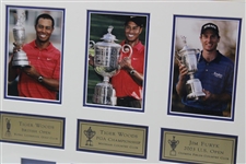 Tiger Woods, Furyk, Weir & Ogilvy Signed Grand Slam of Golf Display - Framed JSA ALOA