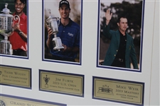 Tiger Woods, Furyk, Weir & Ogilvy Signed Grand Slam of Golf Display - Framed JSA ALOA
