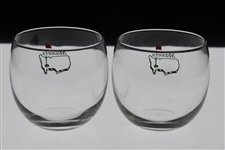 Pair of Masters Tournament Green Logo Whiskey Glasses