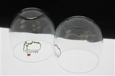 Pair of Masters Tournament Green Logo Whiskey Glasses