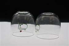 Pair of Masters Tournament Green Logo Whiskey Glasses