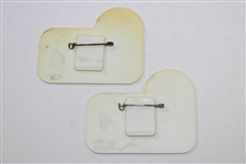 Two (2) Augusta National Golf Club Caddy Badges - John (77) & Louis (14)