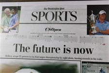 Rory McIlroy Signed Enlarged Doug London Newspaper Article Print - Only Known JSA ALOA