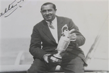 Walter Hagen 1929 Holding The Claret Jug Press Photo - Signature is Part of Photo & Not Live