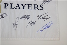 Thomas, Spieth, Rahm, Hideki & others Signed The Players Embroidered Flag JSA ALOA