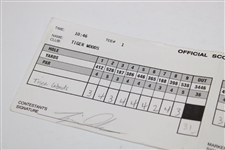 Def. Champ Tiger Woods' Runner-Up 1998 Mercedes Championships Official Final Rd Scorecard JSA ALOA
