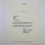 Jack Nicklaus Signed St. Mellion Estate Nicklaus Signature Course Scorecard with Letter - JSA ALOA