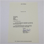 Jack Nicklaus Signed 1986 Masters 'Walk Up the 18th' Photo with Letter - JSA ALOA