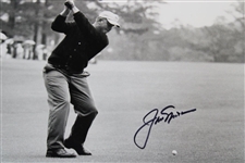 Jack Nicklaus Signed 1973 Masters Fairway Shot B&W Photo with Letter - JSA ALOA
