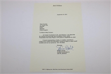 Jack Nicklaus Signed Masters Green Jacket Presentation from Gary Player Photo with Letter - JSA ALOA