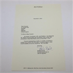 Jack Nicklaus Signed Masters Green Jacket 1967 Photoshoot Photo with Letter - JSA ALOA
