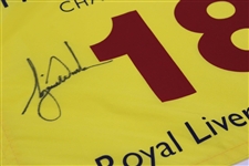 Tiger Woods Signed 2006 OPEN at Royal Liverpool Flag JSA ALOA