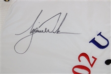 Tiger Woods Signed 2002 US Open at Bethpage Black Embroidered Flag JSA ALOA
