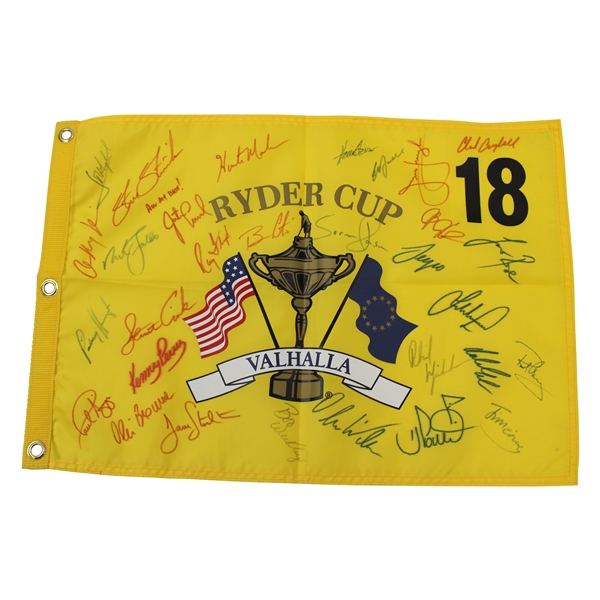 2008 Ryder Cup at Valhalla Flag Signed by Both USA & European Teams JSA ALOA