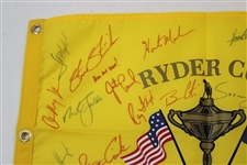 2008 Ryder Cup at Valhalla Flag Signed by Both USA & European Teams JSA ALOA
