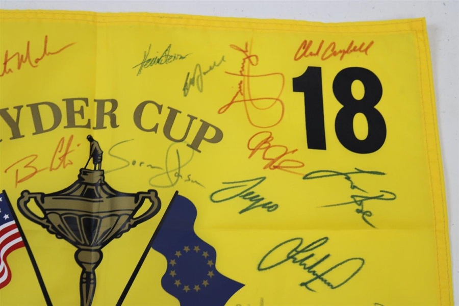 2008 Ryder Cup at Valhalla Flag Signed by Both USA & European Teams JSA ALOA