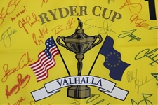 2008 Ryder Cup at Valhalla Flag Signed by Both USA & European Teams JSA ALOA